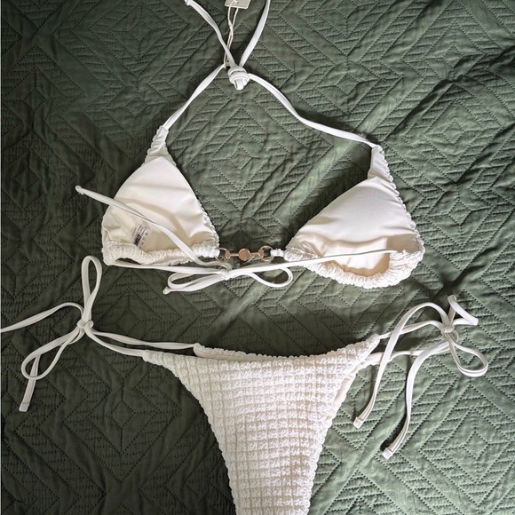 White Waffle Bikini Set - Picture 2 of 3